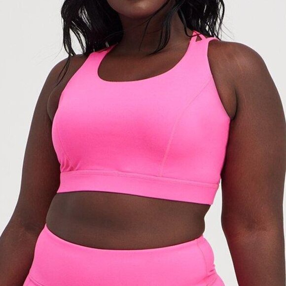 Torrid Low-Impact Wireless Strappy Back Active Sports Bra Pink Glow 3x - Picture 1 of 12
